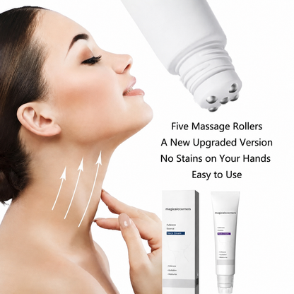 Roller Massage Neck Cream 🧴 Collagen & Hyaluronic Acid | Firms Neck, Reduces Wrinkles & Double Chin